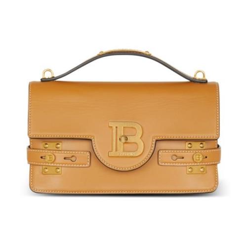 Gladleren B-Buzz Schoudertas 24 Balmain , Brown , Dames