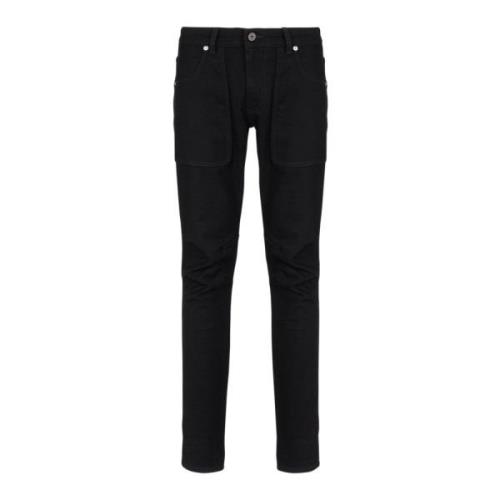 Slim-fit denim jeans Balmain , Black , Heren