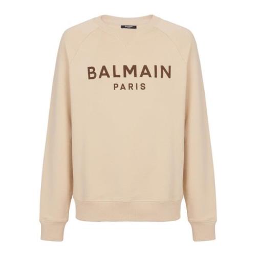 Paris bedrukte sweatshirt Balmain , Beige , Heren
