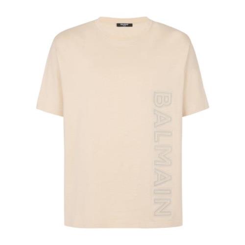 Geëmbosseerd T-shirt Balmain , Beige , Heren
