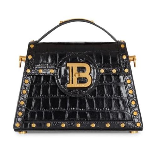 B-Buzz Dynasty tas in krokodillenprint leer Balmain , Black , Dames