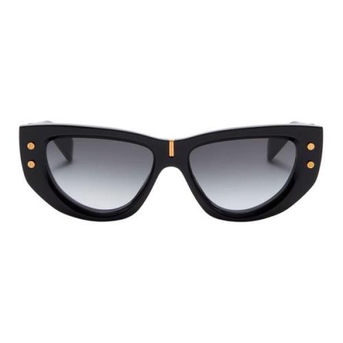 Elegante Vrouwelijke Zonnebril - Zwart/Goud Balmain , Black , Dames