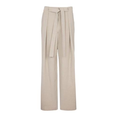 Wijde linnen broek Balmain , Beige , Heren