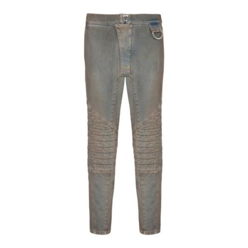 Geribbelde katoenen slim-fit jeans Balmain , Multicolor , Heren