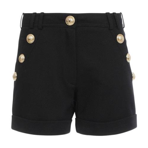 Katoenen shorts met lage taille Balmain , Black , Dames