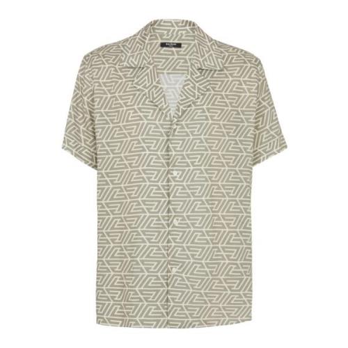 Short Sleeve Shirts Balmain , Beige , Heren