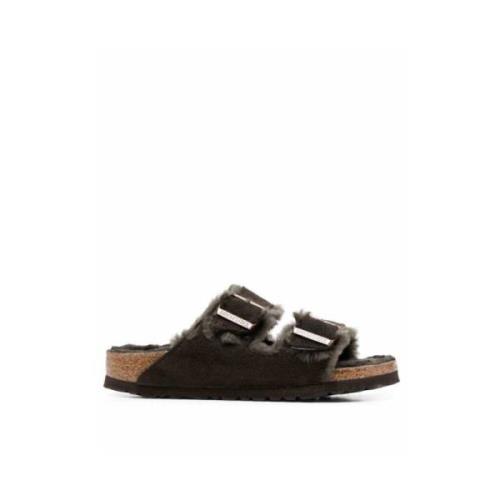 Sandalen Arizona Shearling Birkenstock , Brown , Dames