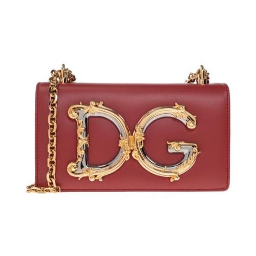 Schoudertas met logo Dolce & Gabbana , Red , Dames