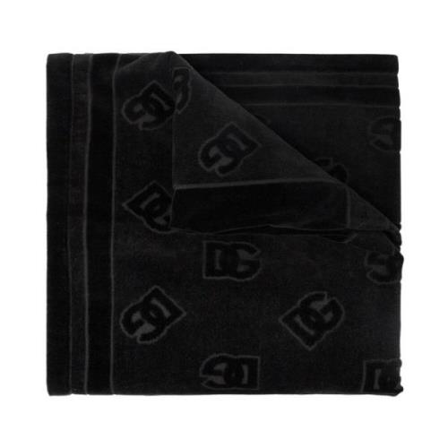 Strandlaken met logo Dolce & Gabbana , Black , Heren
