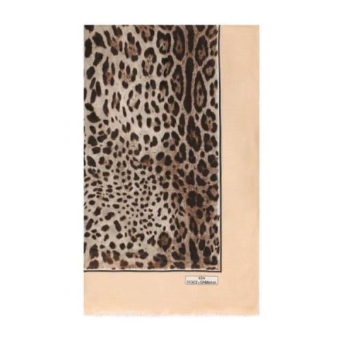 Luipaardprint Zijden Sjaal - KIM Dolcegabbana Dolce & Gabbana , Beige ...