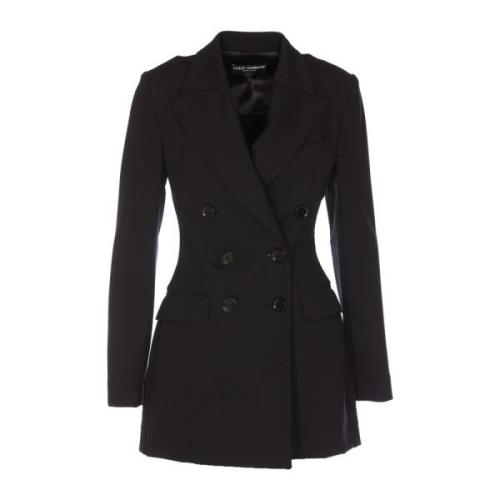 Zwarte dubbelrij jasje voor vrouwen Dolce & Gabbana , Black , Dames