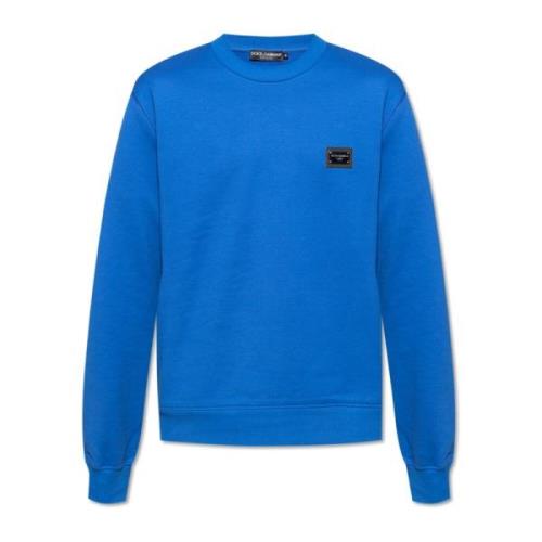 Sweatshirt met logo Dolce & Gabbana , Blue , Heren