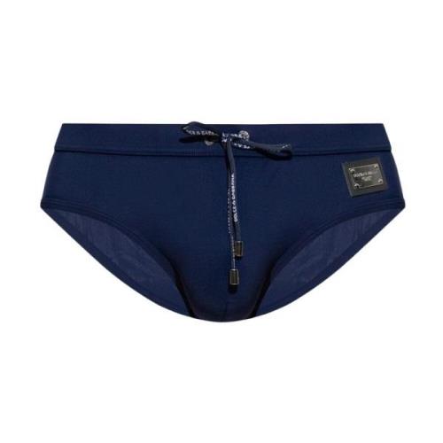 Swim shorts with logo Dolce & Gabbana , Blue , Heren