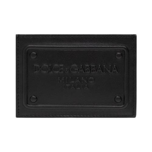 Leren kaarthouder Dolce & Gabbana , Black , Heren