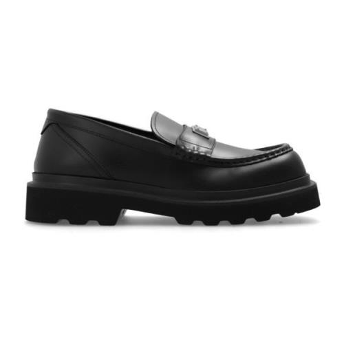 Leren loafers Dolce & Gabbana , Black , Dames