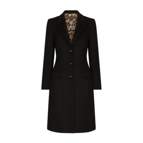Single-Breasted Coat, N0000 Cappotto Dolce & Gabbana , Black , Dames