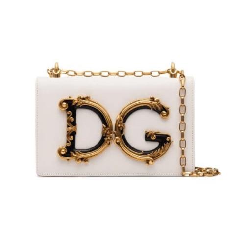 Barok DG Logo Schoudertas Dolce & Gabbana , White , Dames