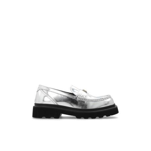 Leren loafers Dolce & Gabbana , Gray , Dames