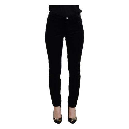 Zwarte Katoenen Skinny Jeans met Middelhoge Taille Dolce & Gabbana , B...
