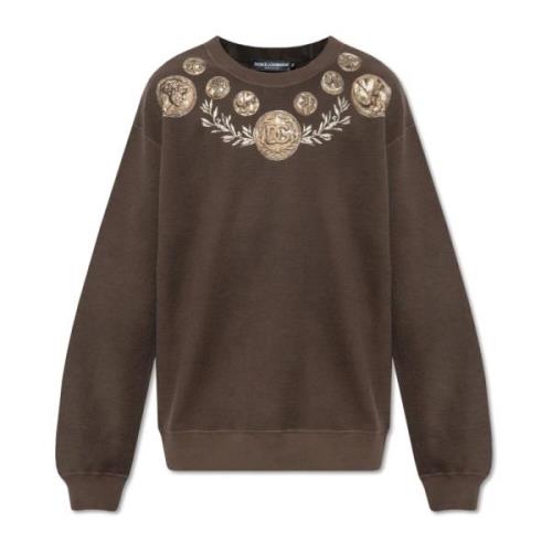 Printed sweatshirt Dolce & Gabbana , Brown , Heren