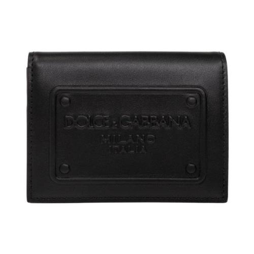 Leren kaarthouder Dolce & Gabbana , Black , Heren