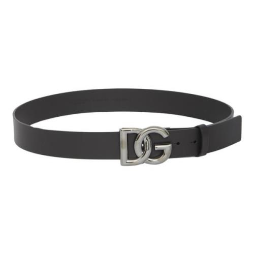 Stijlvolle Zwarte DG Logo Riem Dolce & Gabbana , Black , Heren