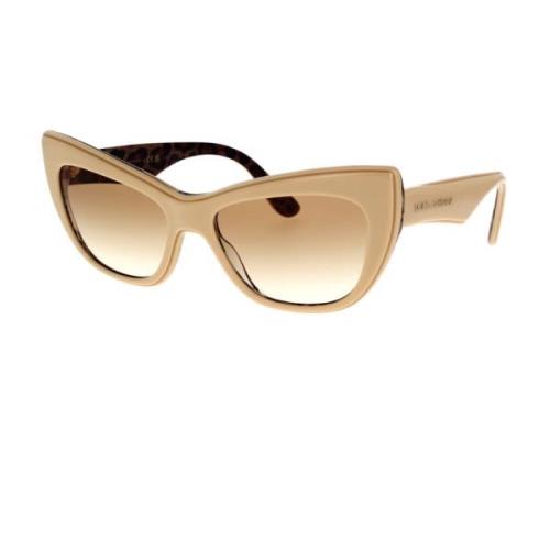 Luipaardprint Cat-Eye Zonnebril Dolce & Gabbana , Beige , Dames