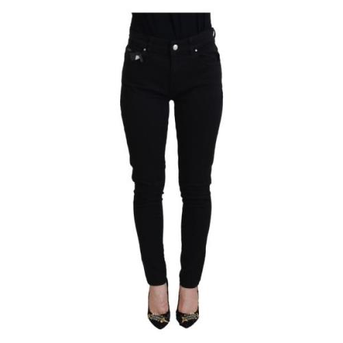 Zwarte Skinny Mid Waist Denim Jeans Dolce & Gabbana , Black , Dames