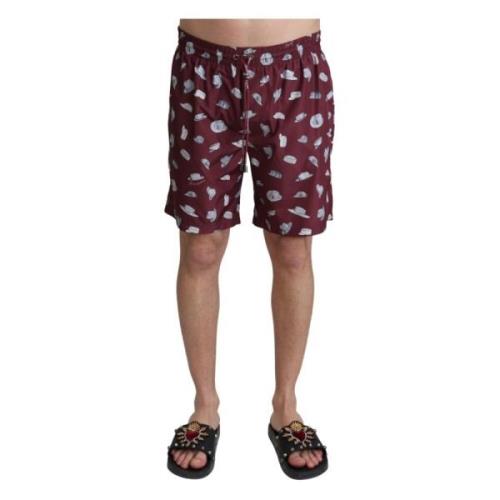 Hoeden Print Strandkleding Zwemshorts Dolce & Gabbana , Brown , Heren