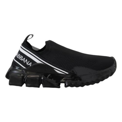 Zwarte Stretch Sorrento Sneakers Dolce & Gabbana , Black , Heren