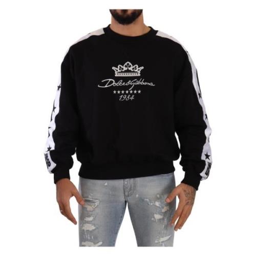 Zwarte katoenen crewneck kroon 1984 sterren pullover Dolce & Gabbana ,...