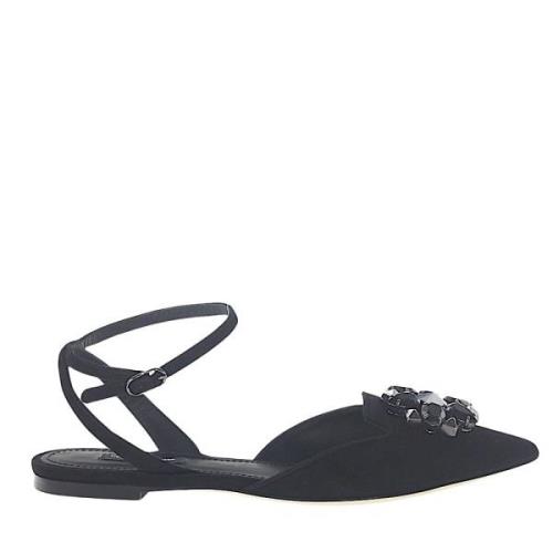 Stijlvolle Platta Sandalen Dolce & Gabbana , Black , Dames