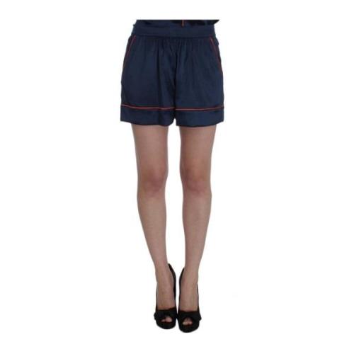 Blauwe Zijden Stretch Nachtkleding Shorts Dolce & Gabbana , Blue , Dam...