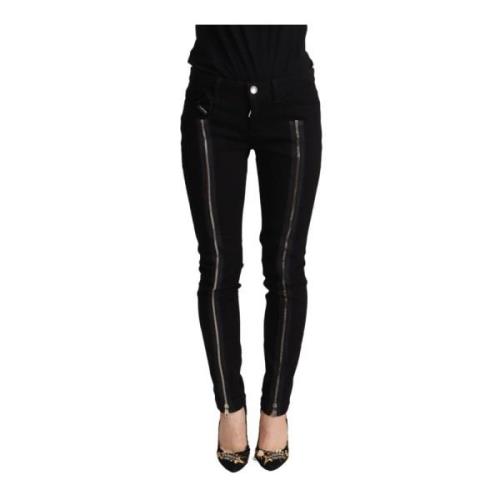 Zwarte Slim Fit Jeans met Lage Taille Dolce & Gabbana , Black , Dames