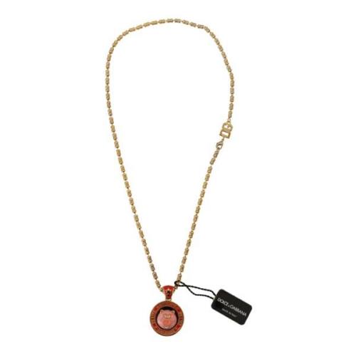 Gouden Charme Ketting - 100% Authentiek Dolce & Gabbana , Yellow , Dam...