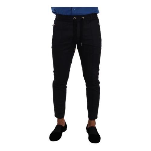 Blauwe Katoenen Stretch Joggingbroek Dolce & Gabbana , Blue , Heren