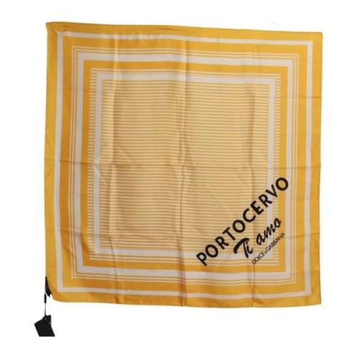 Geel Gestreepte Zijden Vierkante Foulard Sjaal Dolce & Gabbana , Yello...