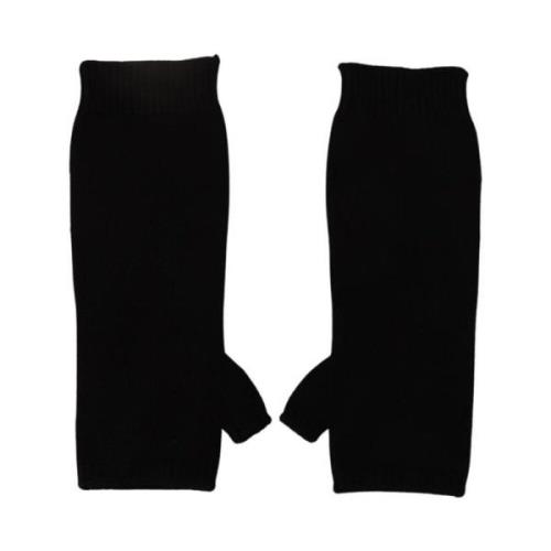 Zwarte Cashmere Vingerloze Handschoenen Dolce & Gabbana , Black , Dame...