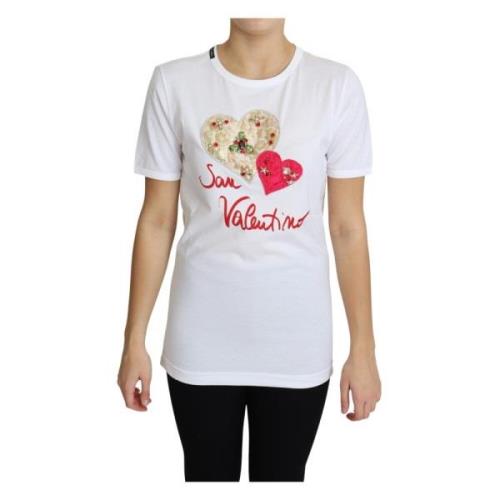 Valentijns Hart Kristal T-shirt Dolce & Gabbana , White , Dames