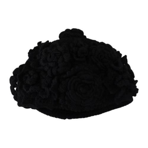 Zwarte Beanie Hoed van Virgin Wool - MainLine Collectie Dolce & Gabban...