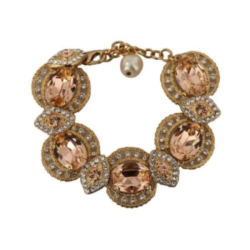 Gouden Kettingarmband met Champagne Kristal Dolce & Gabbana , Yellow ,...