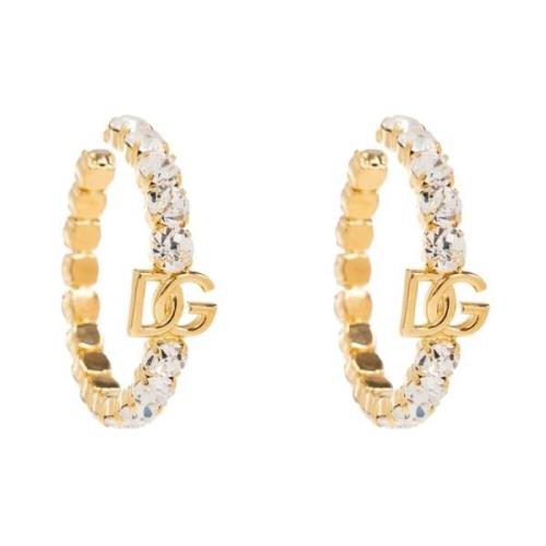 Brass earrings with logo Dolce & Gabbana , Yellow , Dames