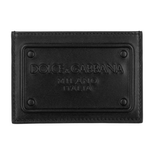 Leren Portemonnee/Kaarthouder Dolce & Gabbana , Black , Heren