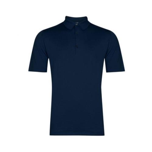 Navy Polo Shirt Mycroft Sea Island John Smedley , Blue , Heren