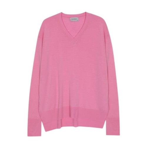 Ontspannen pasvorm Merino Wol Jersey John Smedley , Pink , Dames