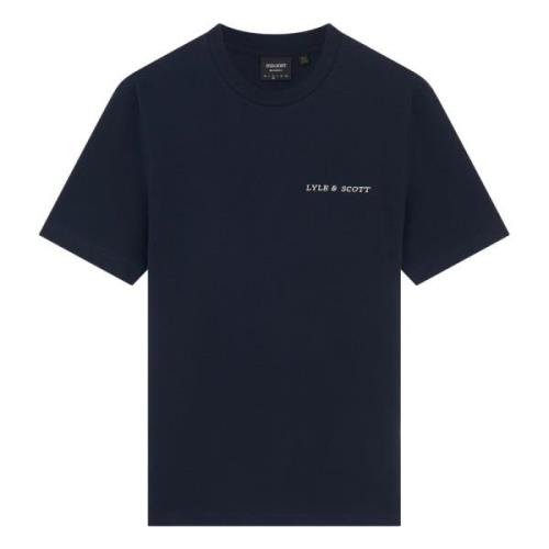 Geborduurd Logo T-shirt Lyle & Scott , Blue , Heren