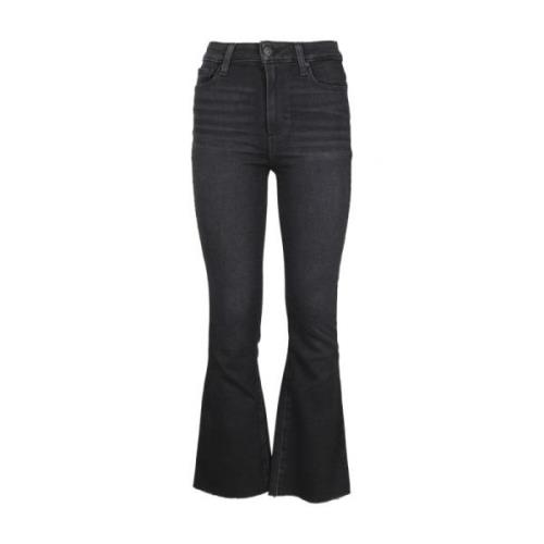 Zwarte Flared Jeans Retro Stijl Paige , Black , Dames