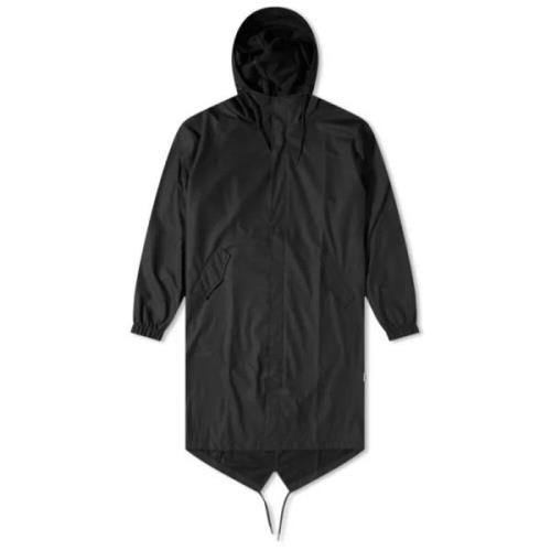 Zwarte XS Fishtail Regenjas met Asymmetrische Zoom Rains , Black , Uni...