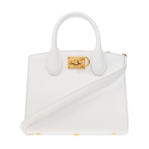 Schoudertas Studio Box Small Salvatore Ferragamo , White , Dames