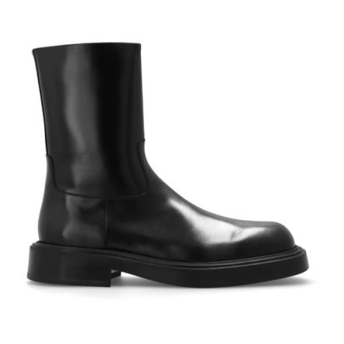 Leren enkellaarzen Formia Salvatore Ferragamo , Black , Heren